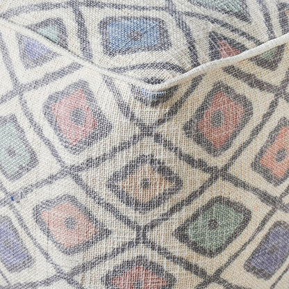Ikeda Pouf, Cotton, Multi, Hand woven, Flat Weave