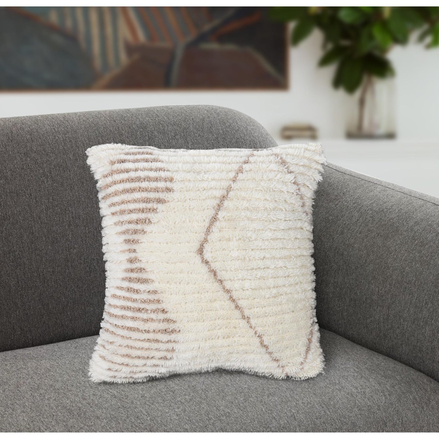 INGARO CUSHION - WOOL/COTTON - IVORY/BEIGE
