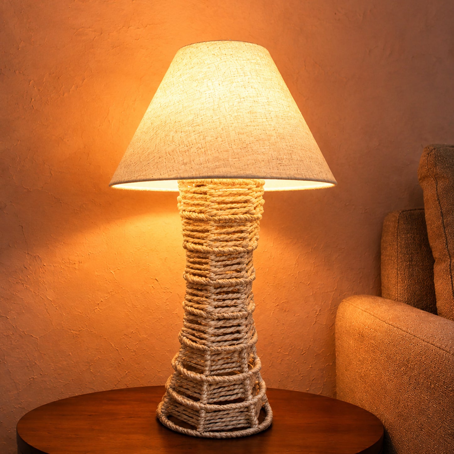 ISHVIK TABLE LAMP - BEIGE - HAND MADE - JUTE