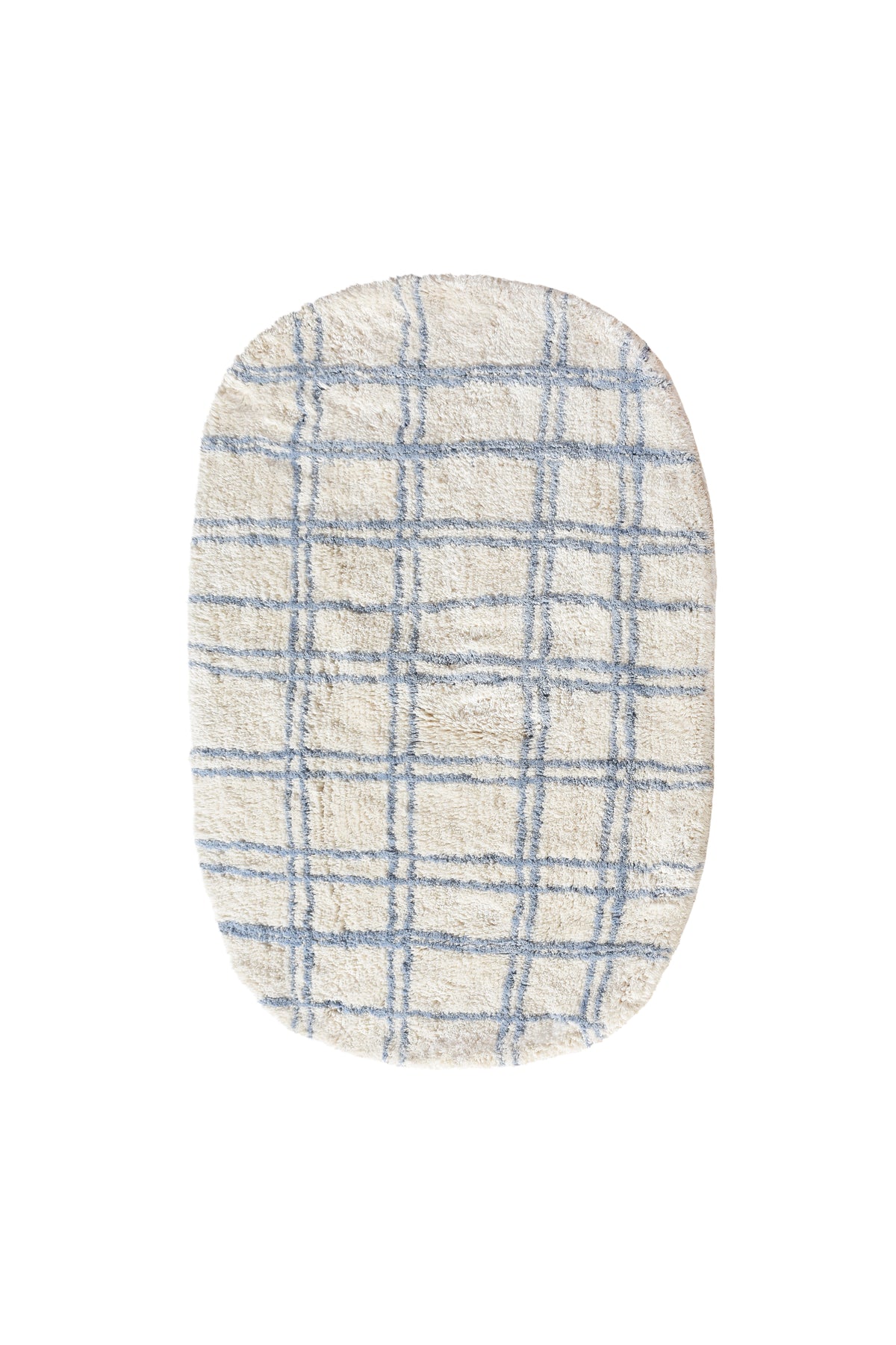 JASPERTON BATH RUG - IVORY/BLUE - COTTON - TABLE TUFTED