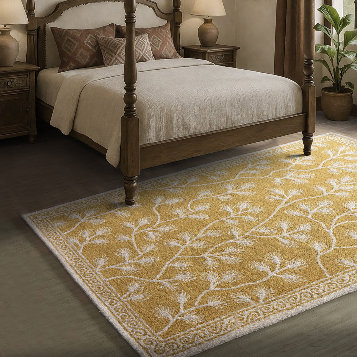 JASTON RUG - YELLOW/IVORY - HAND TUFTED - WOOL