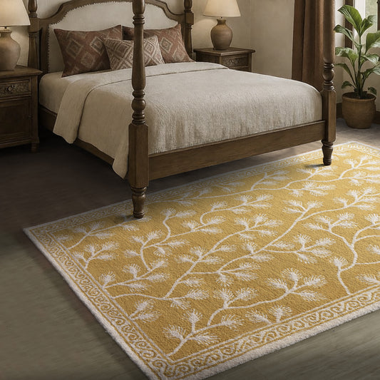 JASTON RUG - YELLOW/IVORY - HAND TUFTED - WOOL