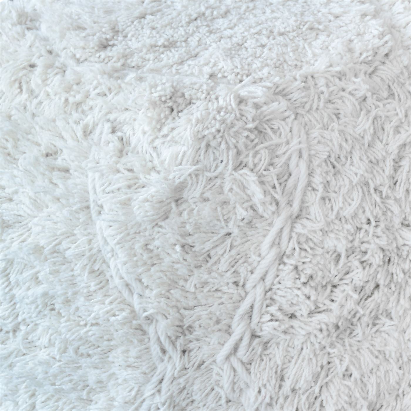 Jena Pouf, Wool, Natural White, Pitloom, All Cut