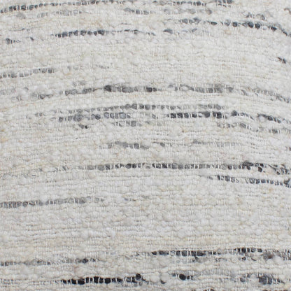 Johvi Cushion, 56x56 cm, Natural, Natural White, Wool, Hand Woven, Pitloom, Flat Weave