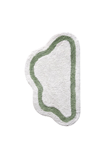 JORVEN BATH RUG - IVORY/GREEN - COTTON - TABLE TUFTED