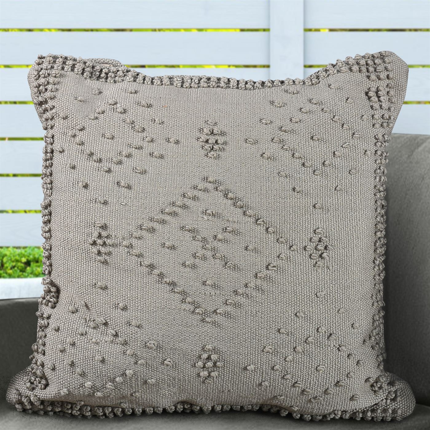 Jurua Cushion, Micro Fiber, Grey, Pitloom, All Loop