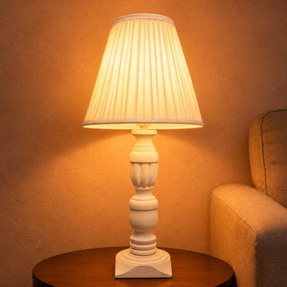 JAISAL TABLE LAMP - IVORY - HAND MADE - COTTON