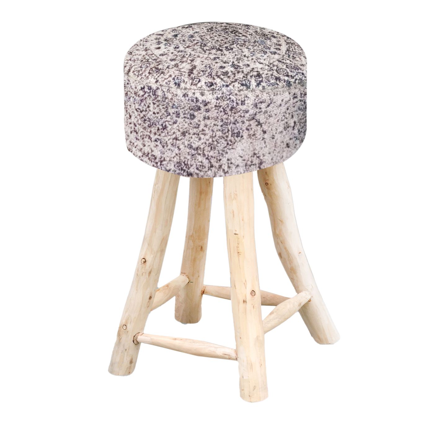 Kalmia Bar Stool, Pet, Beige,Charcoal, JAQUARD DURRY / FLAT WEAVE 