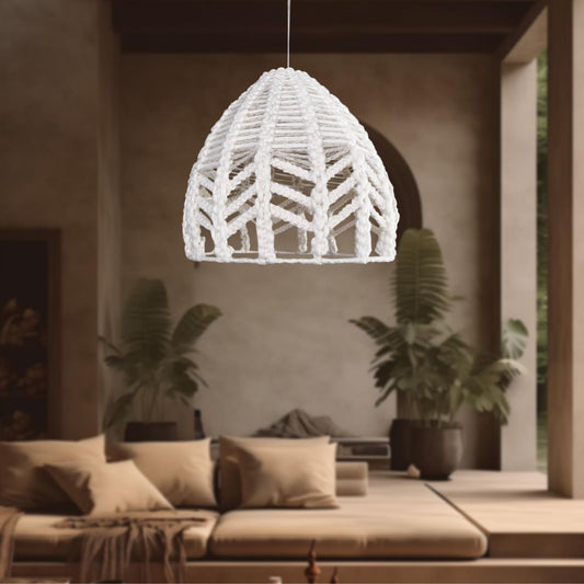 KAMARKA LAMP - IVORY/GREY - HAND MADE - WOOL/NZ WOOL