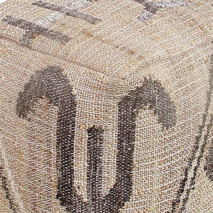 Kamarod Pouf, Jute, Wool, Natural, Punja, Flat Weave