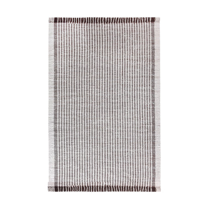 KAMEEL RUG - IVORY/BROWN - HAND WOVEN - COTTON DENIM