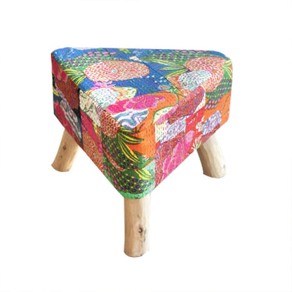 Kantha Stool, Cotton, Multi