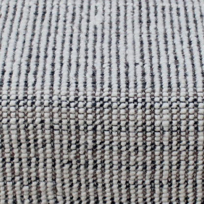 Kenfig Bench, Wool, Polyester, Natural White, Grey, Hand woven, All Loop