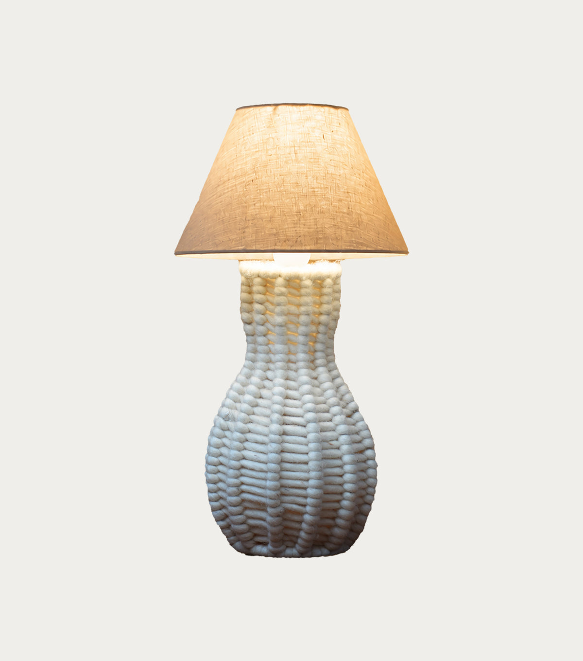 KERALA LAMP - IVORY/TAUPE - HAND MADE - NZ WOOL