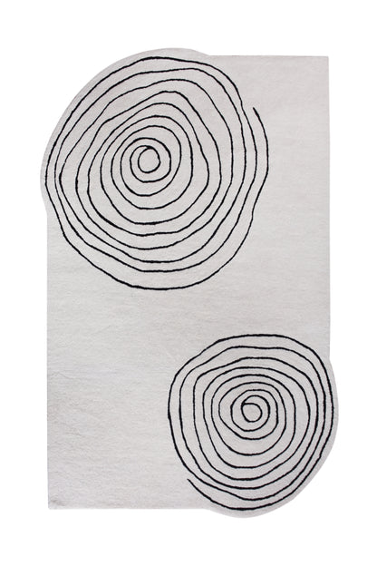 KGOTLA RUG - IVORY/CHARCOAL - HAND TUFTED - WOOL