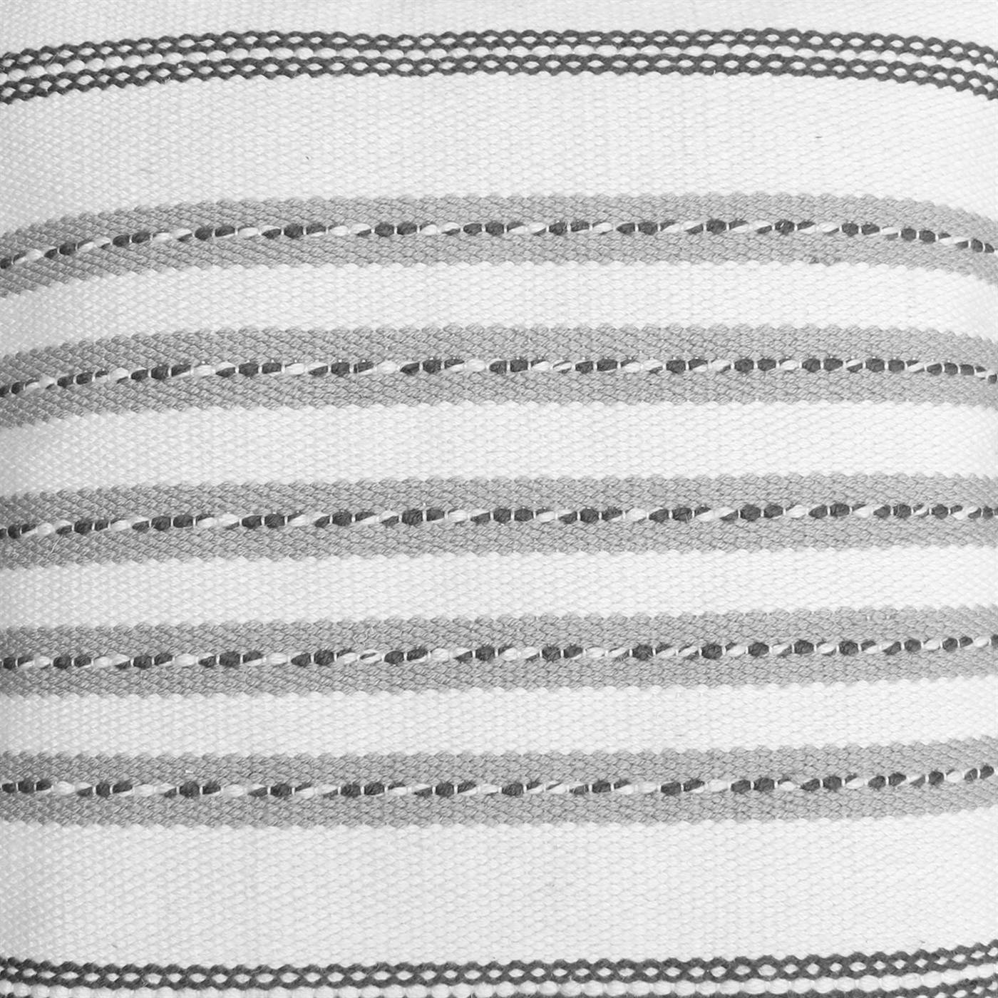 Khazar Cushion, 50x50 cm, Natural White, Grey, PET, Hand Woven, Pitloom, Flat Weave