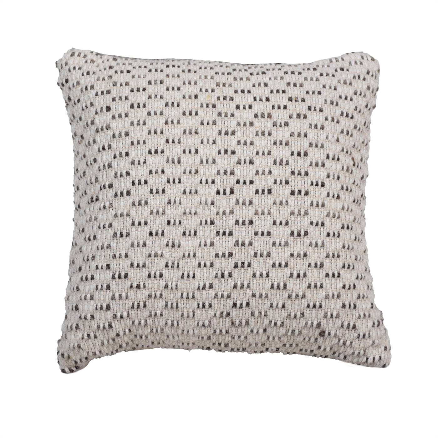 Kimono Cushion, 45x45 cm, Natural White, Grey, Wool, Hand Woven, Handwoven, Flat Weave