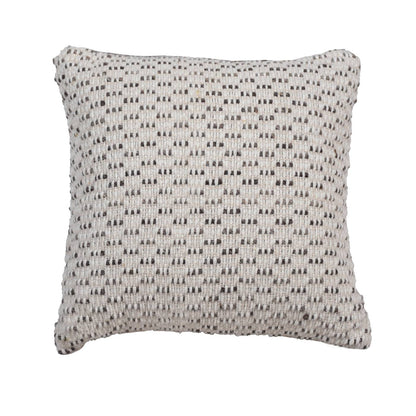 Kimono Cushion, 45x45 cm, Natural White, Grey, Wool, Hand Woven, Handwoven, Flat Weave