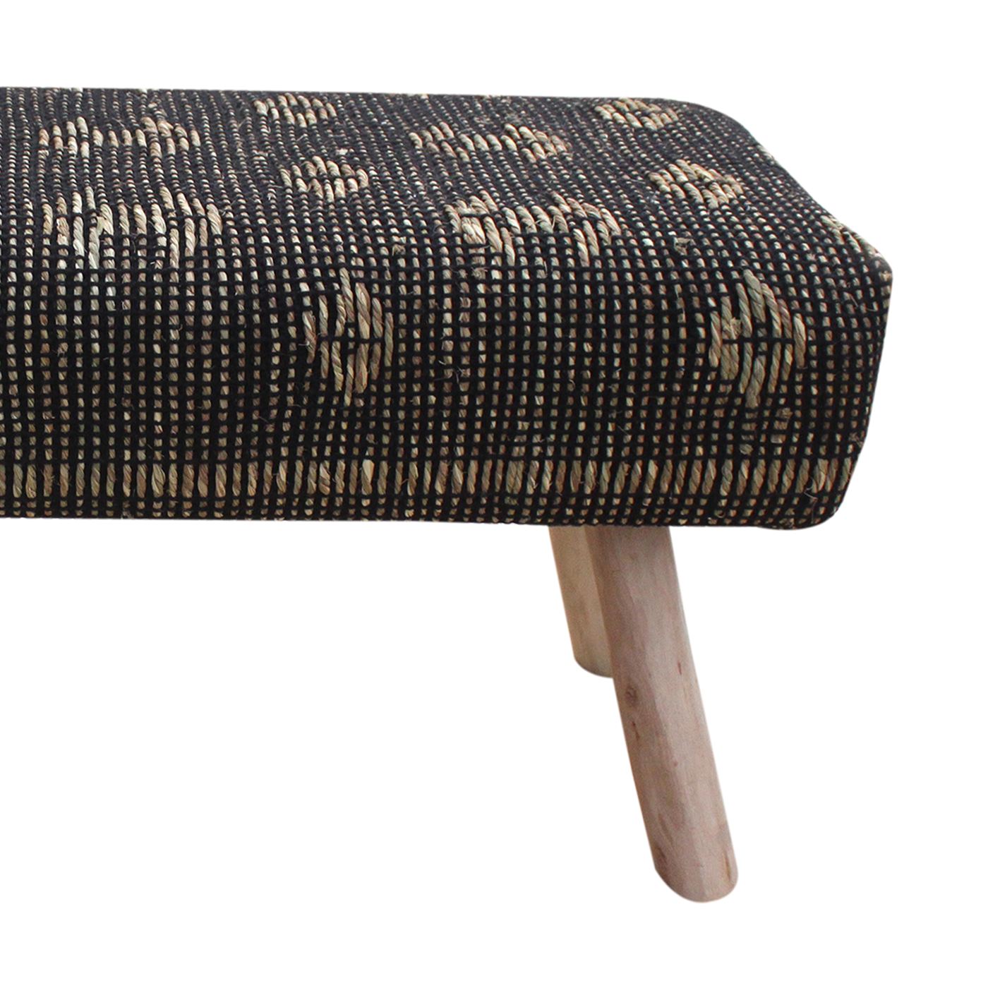 Klepalo Bench, Jute, Cotton, Natural, Charcoal, Pitloom, Flat Weave