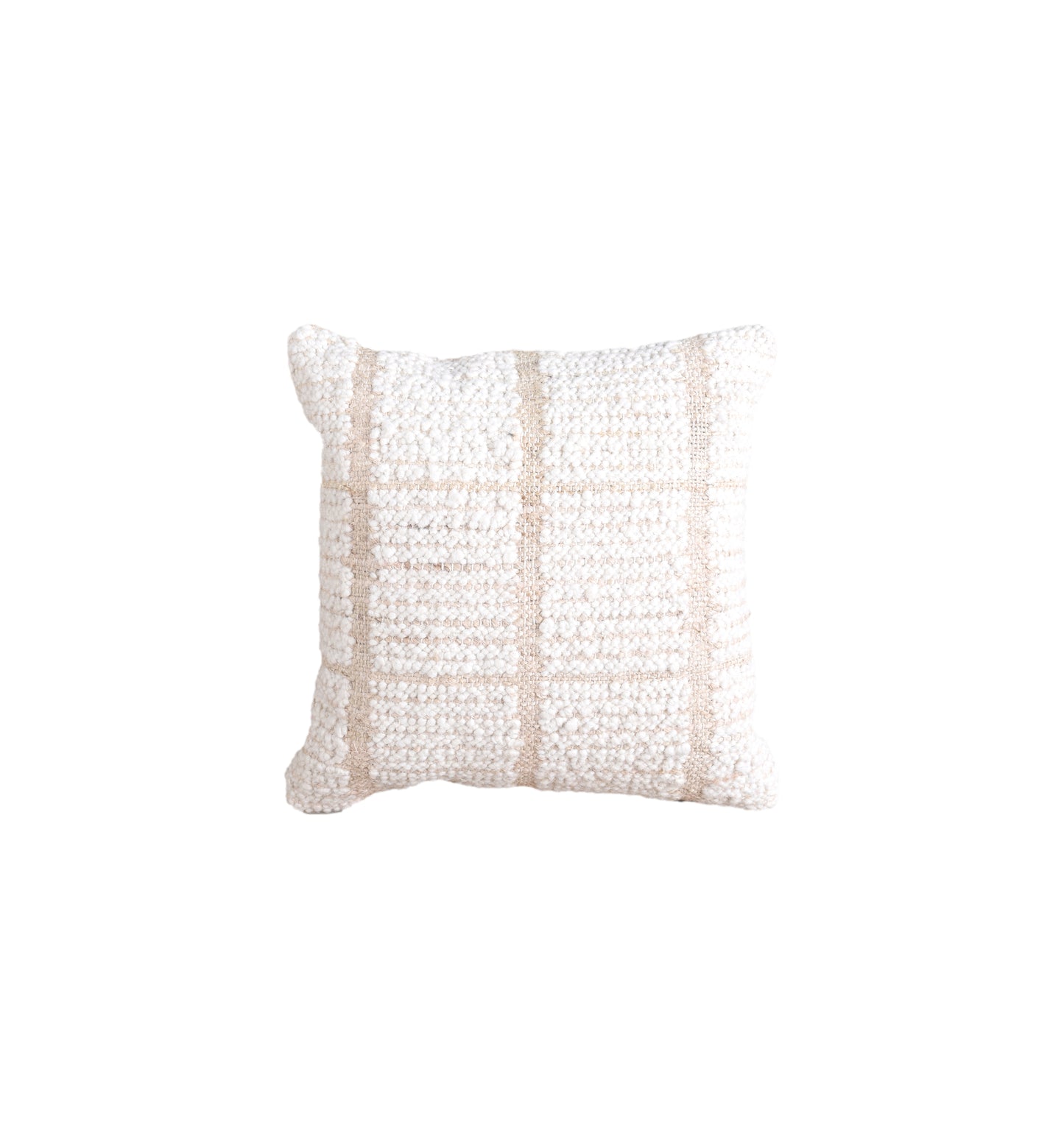KLIPAN CUSHION - JUTE/WOOL - IVORY/NATURAL - HANDWOVEN