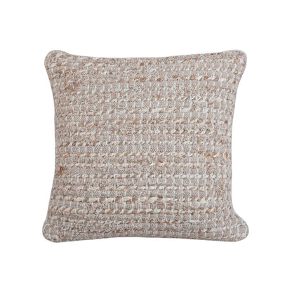 Koenig Cushion, 45x45 cm, Natural Natural White, Multi, Jute, Cotton, Hand Woven, Pitloom, Flat Weave 