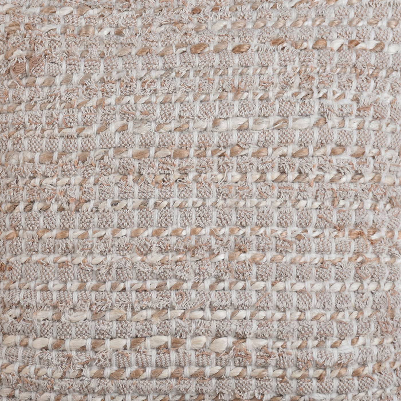 Koenig Cushion, 45x45 cm, Natural Natural White, Multi, Jute, Cotton, Hand Woven, Pitloom, Flat Weave 