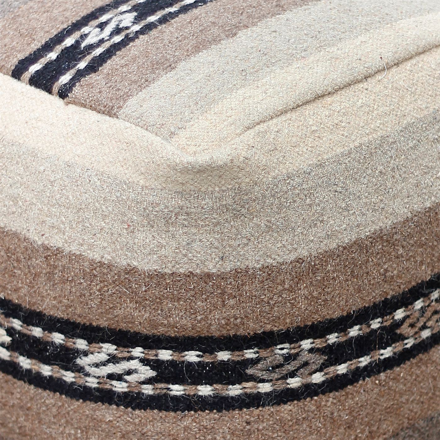Kohla-II Pouf, Wool, Natural, PUNJA / FLAT WEAVE