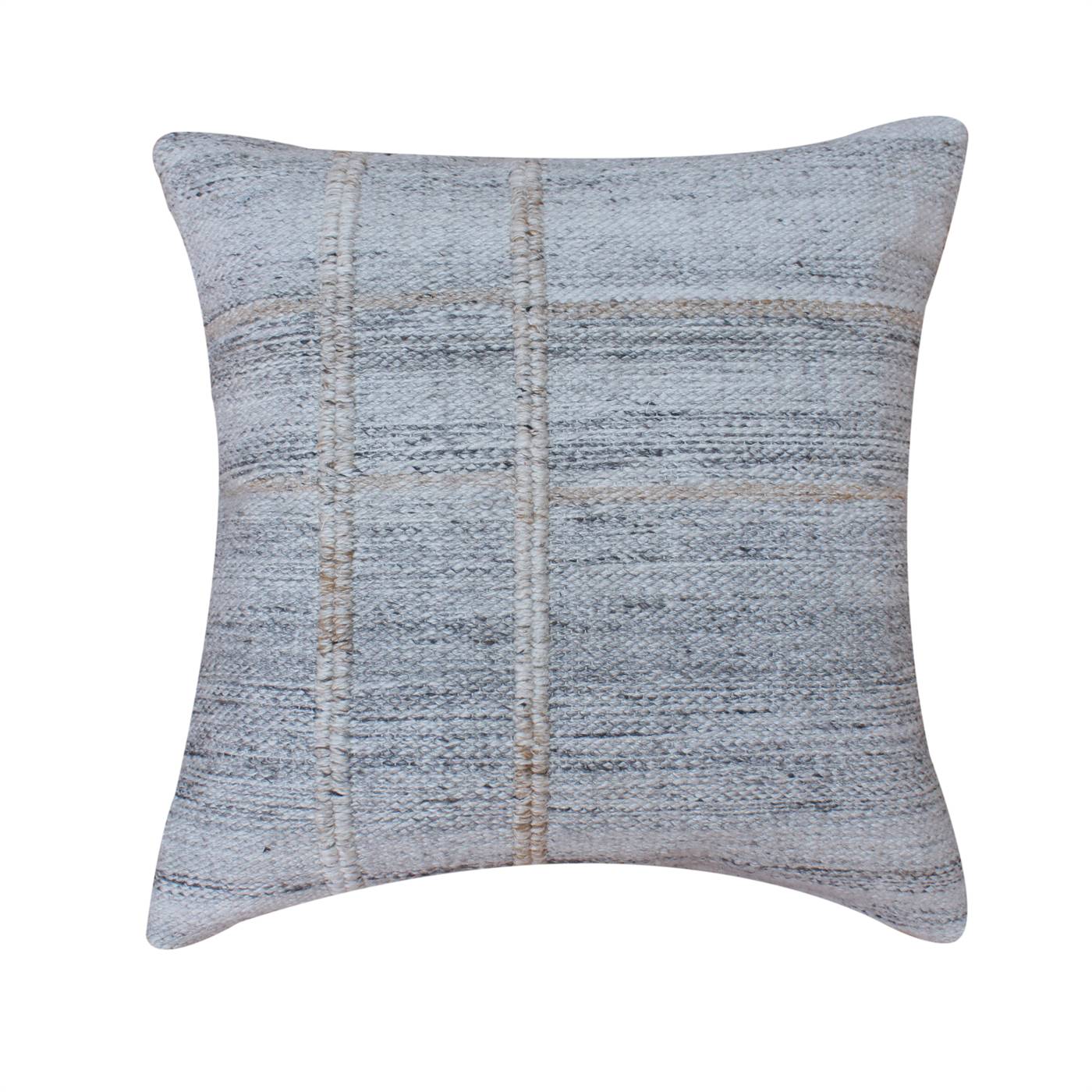 Konig Cushion, 56x56 cm, Grey, PET, Hand Woven, Pitloom, Flat Weave