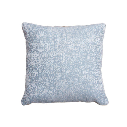 Kornitsa Cushion, Blended Fabric, Blue, Natural White, Machine Made, Flat Weave