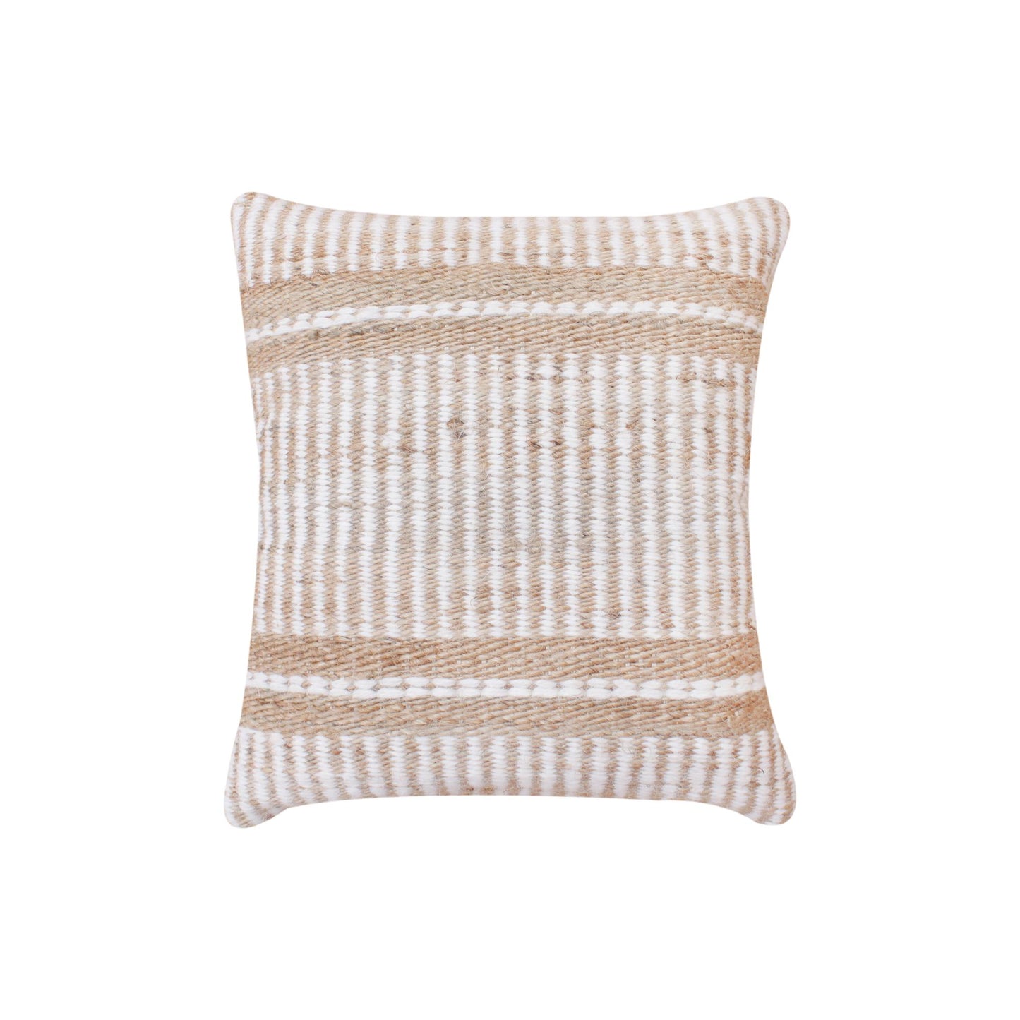 Textured pillow with wicker pattern on a white background