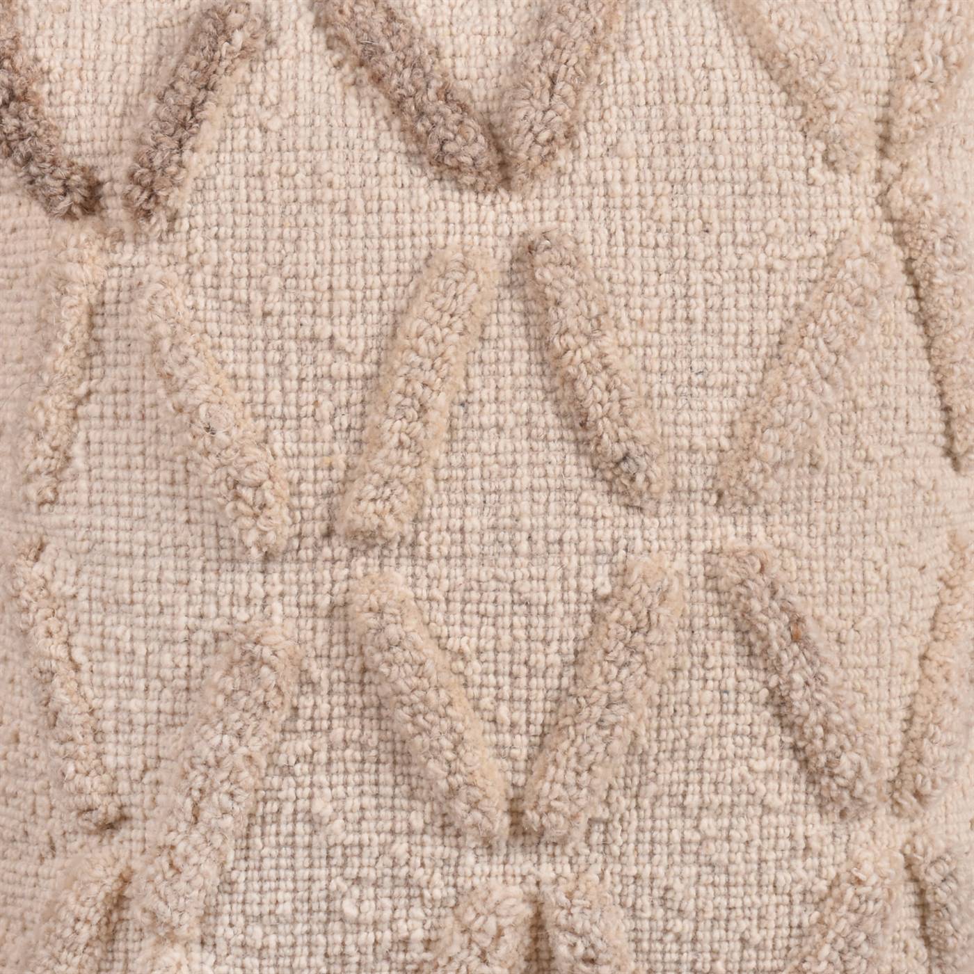 Koven Cushion, 45x45 cm, Natural White, Wool, Hand Woven, Over Tufted, Handwoven, All Loop