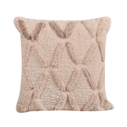 Koven Cushion, 45x45 cm, Natural White, Wool, Hand Woven, Over Tufted, Handwoven, All Loop