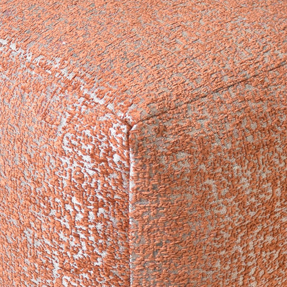 Kozani Pouf, Acrylic, Polyester, Terra, Jaquard Durry, Flat Weave 