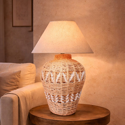 KAIRAV TABLE LAMP - BEIGE/IVORY - HAND MADE - JUTE/WOOL
