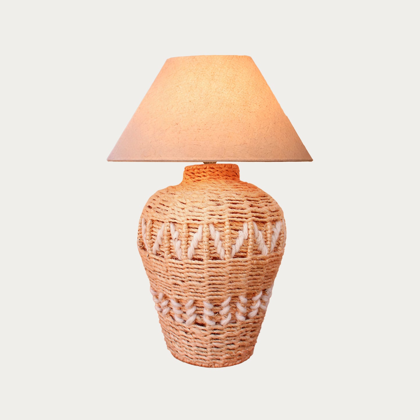 KAIRAV TABLE LAMP - BEIGE/IVORY - HAND MADE - JUTE/WOOL