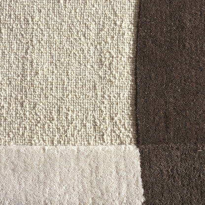 LAAKSO RUG - WOOL - HANDWOVEN/OVERTUFTED - IVORY/BROWN
