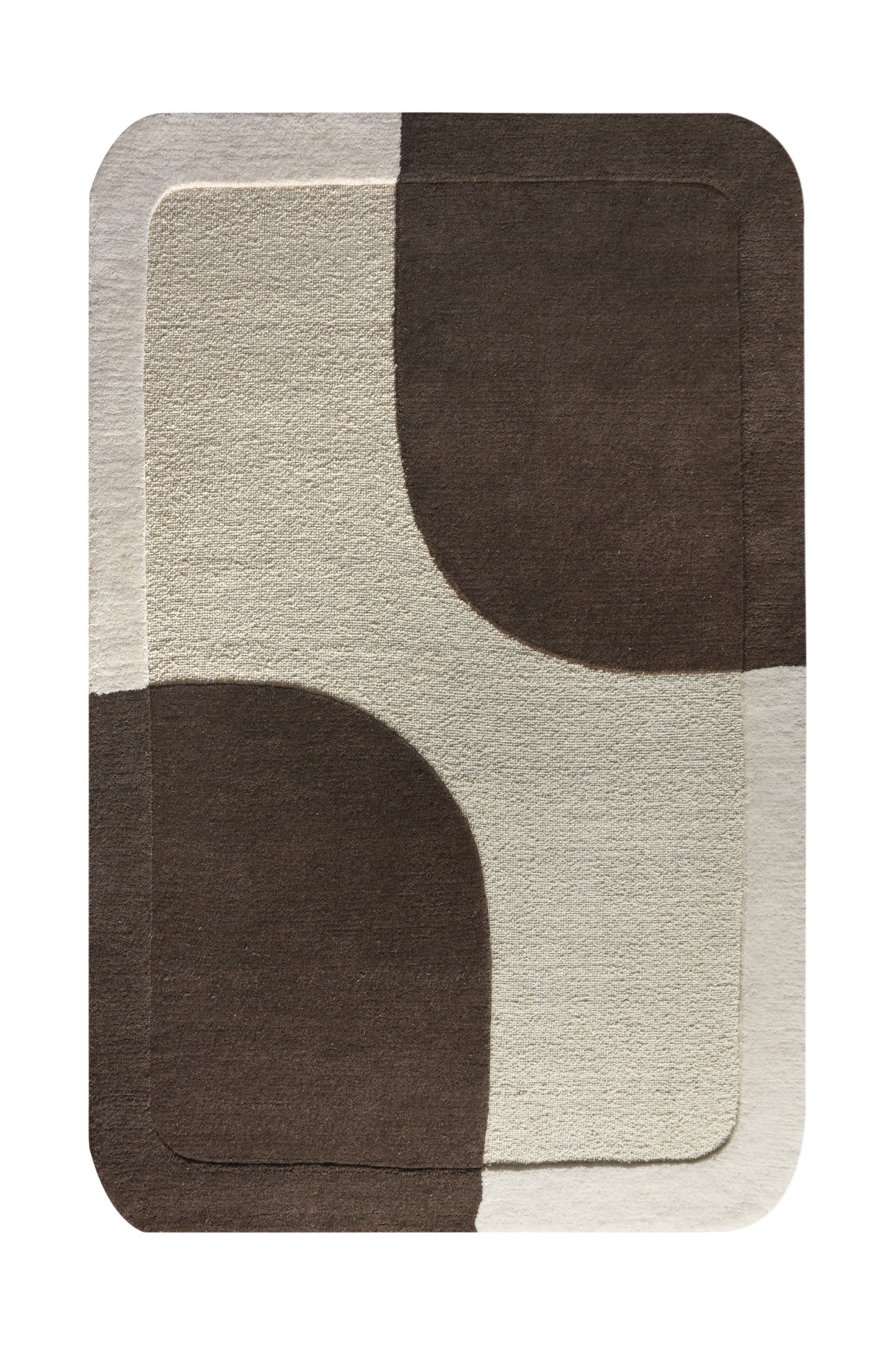 LAAKSO RUG - WOOL - HANDWOVEN/OVERTUFTED - IVORY/BROWN