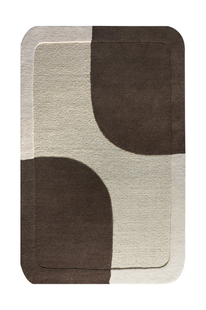 LAAKSO RUG - WOOL - HANDWOVEN/OVERTUFTED - IVORY/BROWN