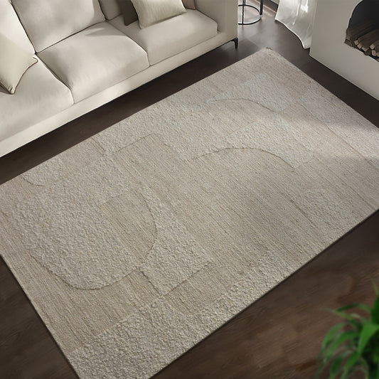 LABOREC RUG - IVORY - NZ WOOL/JUTE