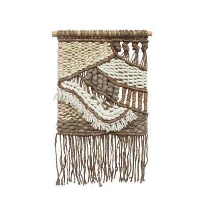 LAFEVER WALL HANGING - NATURAL/IVORY - HAND KNITTED - JUTE + WOOL