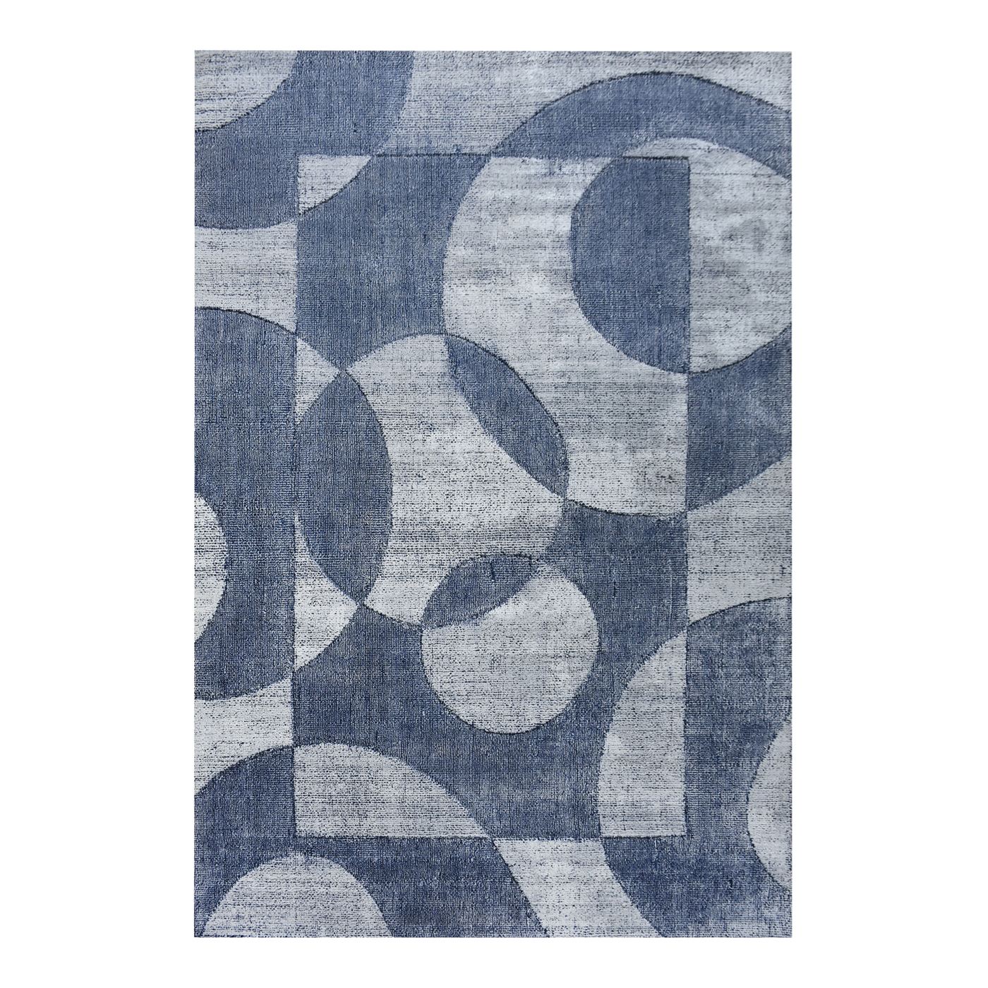 Area Rug, Bedroom Rug, Living Room Rug, Living Area Rug, Indian Rug, Office Carpet, Office Rug, Shop Rug Online, Pet, Viscose, Blue, Natural White, Hand woven, Cut And Loop, Circle