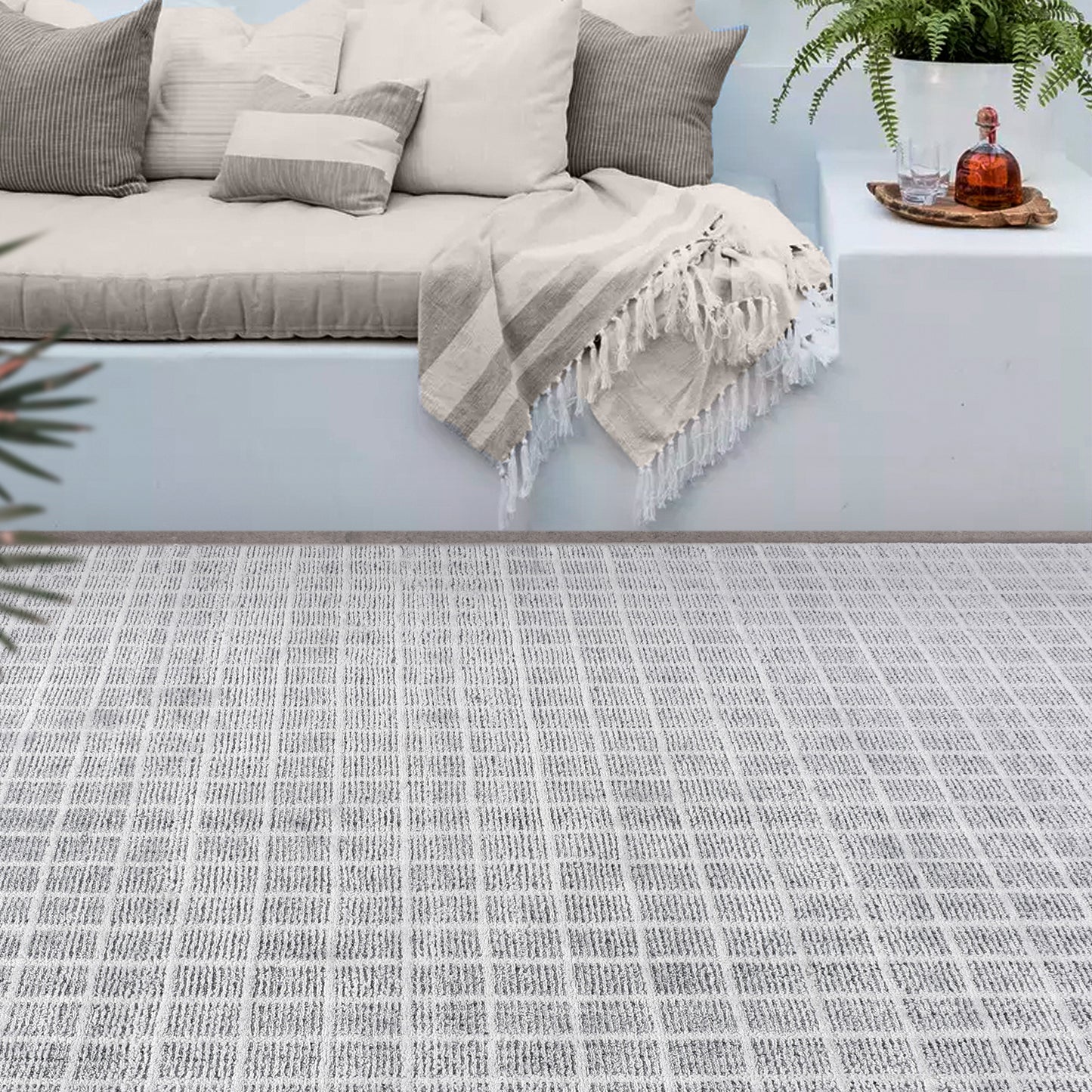 LATY RUG - PET - WHITE/GREY