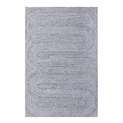 Area Rug, Bedroom Rug, Living Room Rug, Living Area Rug, Indian Rug, Office Carpet, Office Rug, Shop Rug Online, Denim,  Wool, Natural White, Blue, Hand tufted, All Loop, trippy
