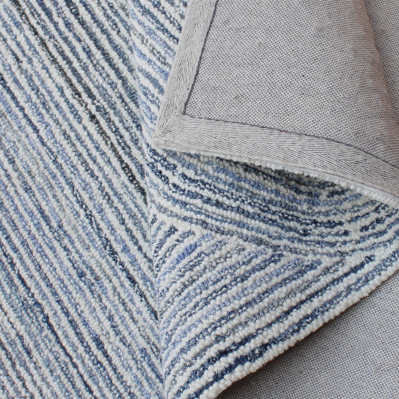 Area Rug, Bedroom Rug, Living Room Rug, Living Area Rug, Indian Rug, Office Carpet, Office Rug, Shop Rug Online, Denim,  Wool, Natural White, Blue, Hand tufted, All Loop, trippy