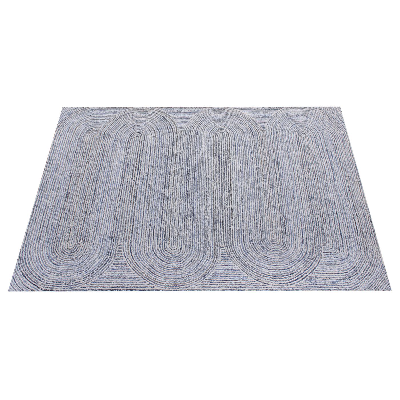 Area Rug, Bedroom Rug, Living Room Rug, Living Area Rug, Indian Rug, Office Carpet, Office Rug, Shop Rug Online, Denim,  Wool, Natural White, Blue, Hand tufted, All Loop, trippy