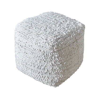 Lesbos Pouf, Pet, Natural White, HANDWOVEN / FLAT WEAVE