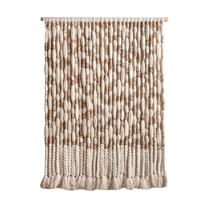 LEYERS WALL HANGING - IVORY/NATURAL - HAND KNITTED WOOL/JUTE