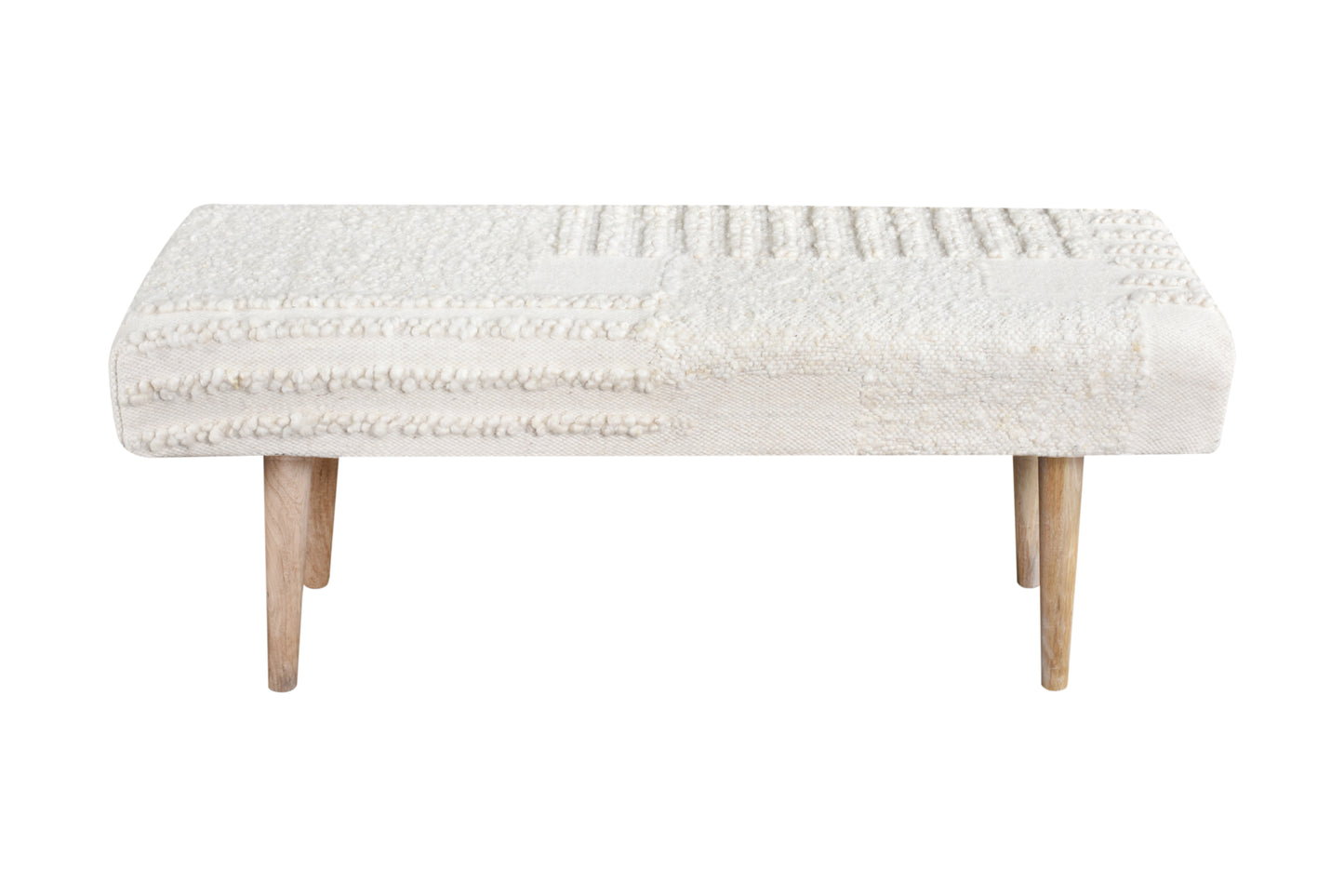 LITHGOW BENCH - IVORY - HAND WOVEN - WOOL