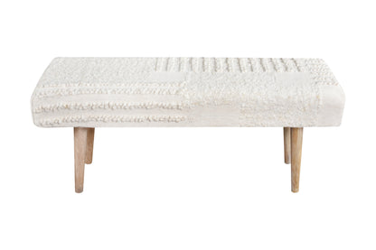 LITHGOW BENCH - IVORY - HAND WOVEN - WOOL