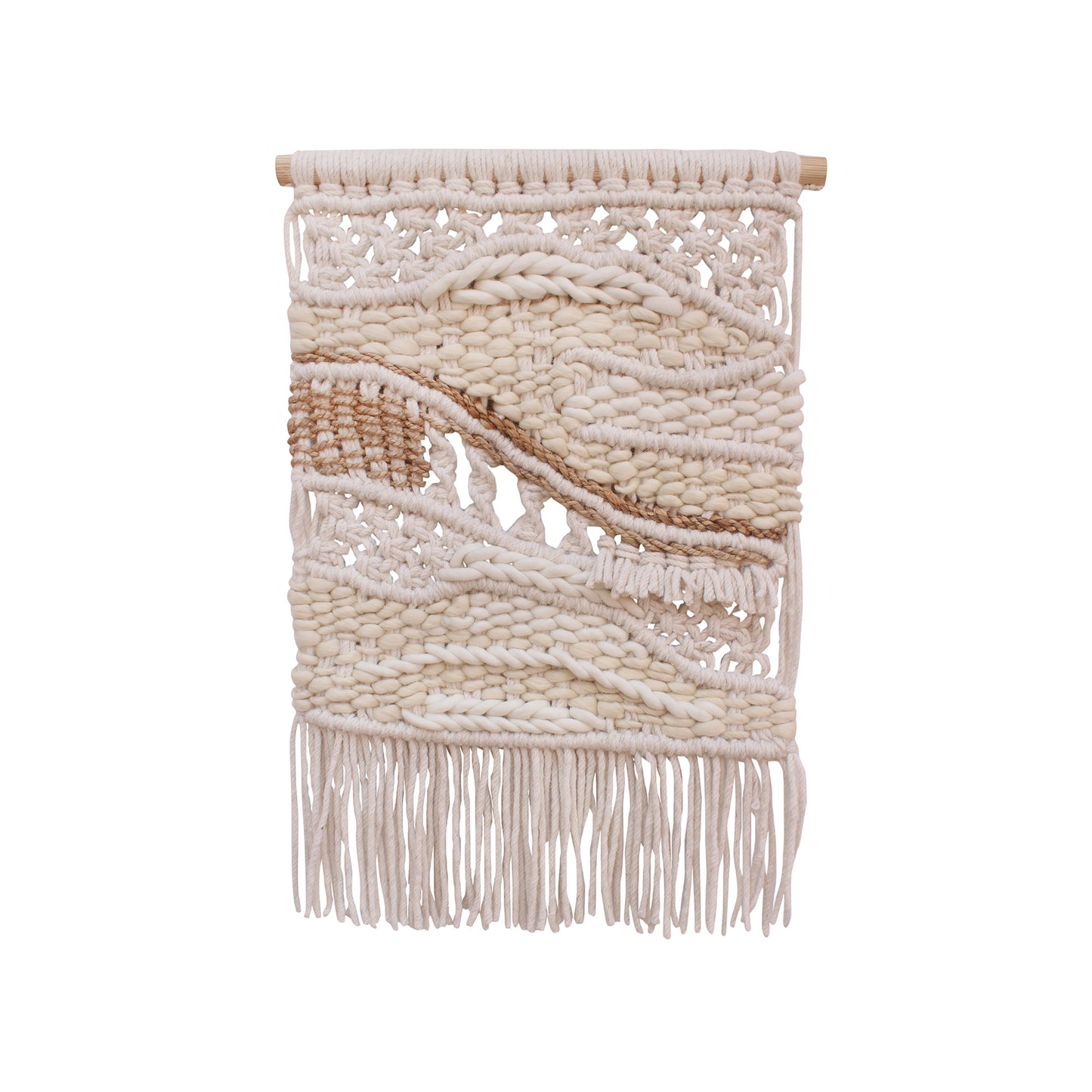 LOMASA WALL HANGING - IVORY/NATURAL - HAND KNITTED - WOOL